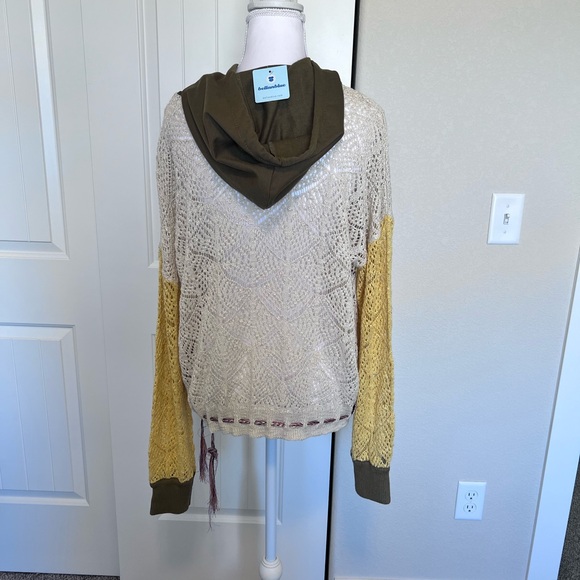 BellanBlue Crochet Detail Hoodie Floral Braided Rope Tassels at waist & neck - Picture 6 of 14